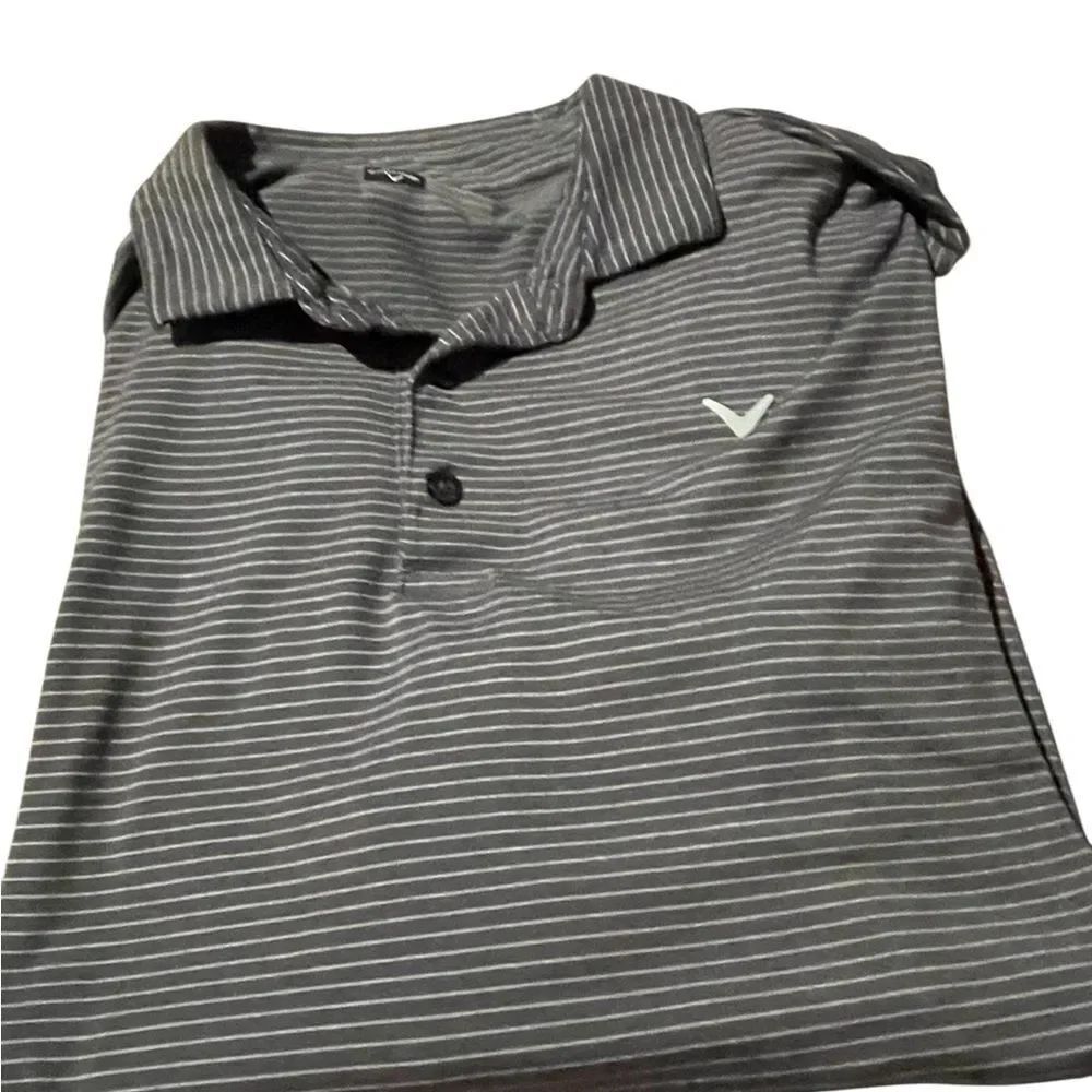 Callaway size XL great look Gray Striped Polo Shirt